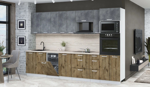 Кухонный гарнитур Интерлиния Мила Лайт 3.2-ПМ3