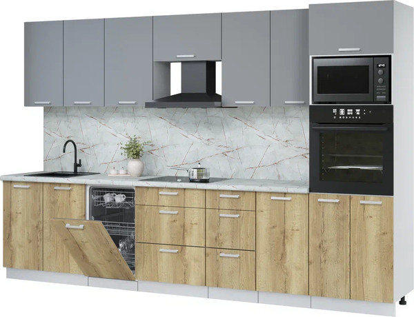 Кухонный гарнитур Интерлиния Мила Лайт 3.25-ПМ3  - фото