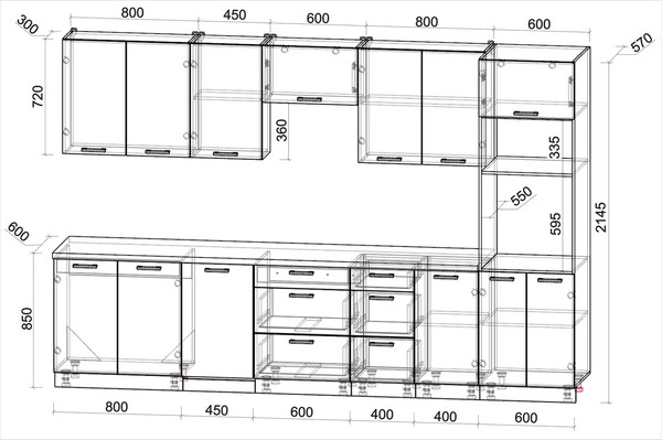 Кухонный гарнитур Интерлиния Мила Лайт 3.25-ПМ3 