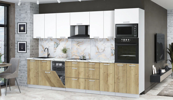 Кухонный гарнитур Интерлиния Мила Лайт 3.25-ПМ3 