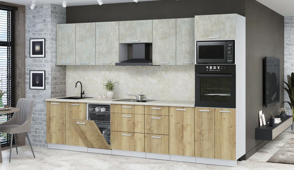 Кухонный гарнитур Интерлиния Мила Лайт 3.25-ПМ3 