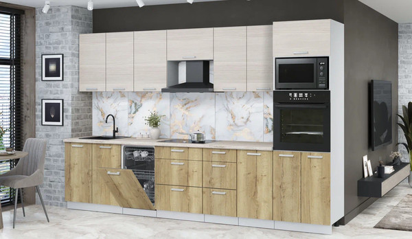 Кухонный гарнитур Интерлиния Мила Лайт 3.25-ПМ3