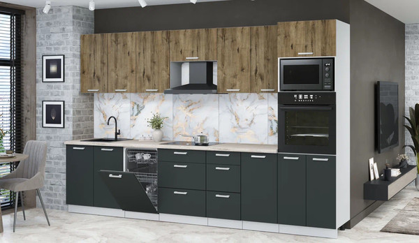 Кухонный гарнитур Интерлиния Мила Лайт 3.25-ПМ3 