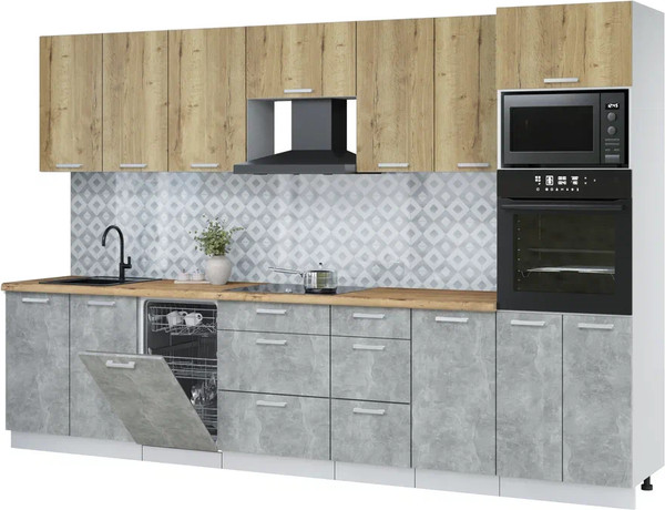 Кухонный гарнитур Интерлиния Мила Лайт 3.25-ПМ3  - фото