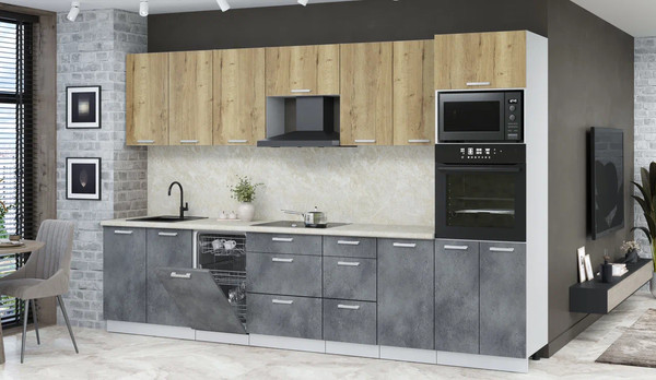 Кухонный гарнитур Интерлиния Мила Лайт 3.25-ПМ3 