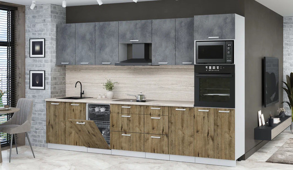 Кухонный гарнитур Интерлиния Мила Лайт 3.25-ПМ3 