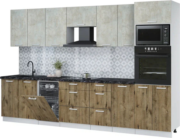 Кухонный гарнитур Интерлиния Мила Лайт 3.25-ПМ3  - фото