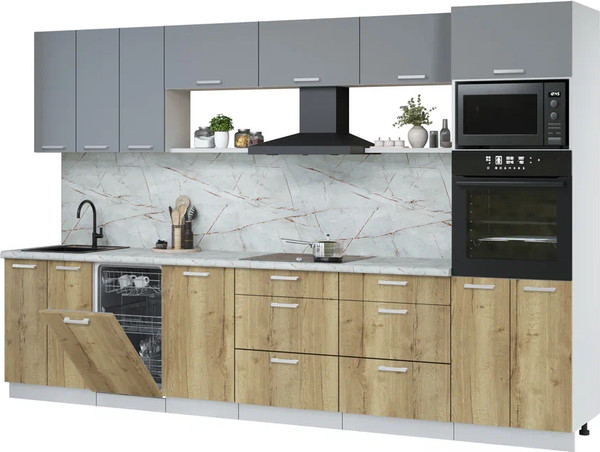 Кухонный гарнитур Интерлиния Мила Лайт 3.3-ПМ3  - фото