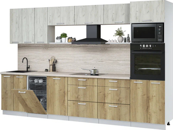 Кухонный гарнитур Интерлиния Мила Лайт 3.3-ПМ3  - фото