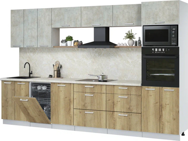 Кухонный гарнитур Интерлиния Мила Лайт 3.3-ПМ3  - фото