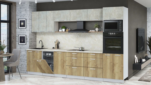 Кухонный гарнитур Интерлиния Мила Лайт 3.3-ПМ3 