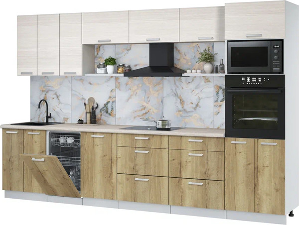 Кухонный гарнитур Интерлиния Мила Лайт 3.3-ПМ3  - фото