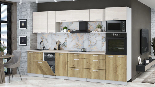 Кухонный гарнитур Интерлиния Мила Лайт 3.3-ПМ3 