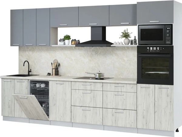 Кухонный гарнитур Интерлиния Мила Лайт 3.3-ПМ3  - фото