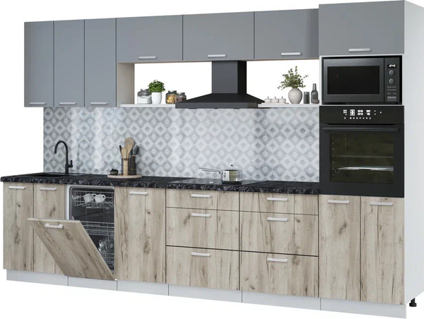 Кухонный гарнитур Интерлиния Мила Лайт 3.3-ПМ3  - фото