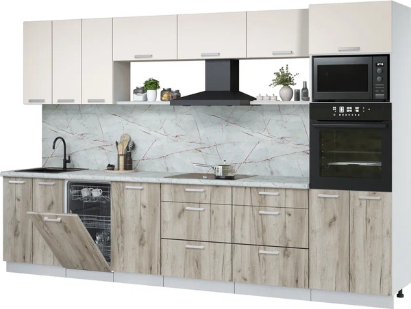 Кухонный гарнитур Интерлиния Мила Лайт 3.3-ПМ3  - фото