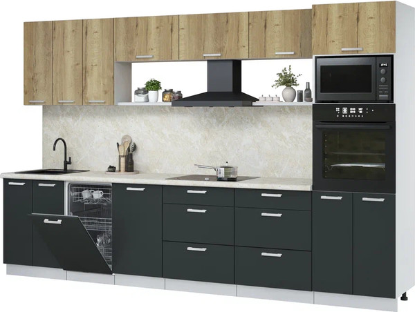 Кухонный гарнитур Интерлиния Мила Лайт 3.3-ПМ3  - фото