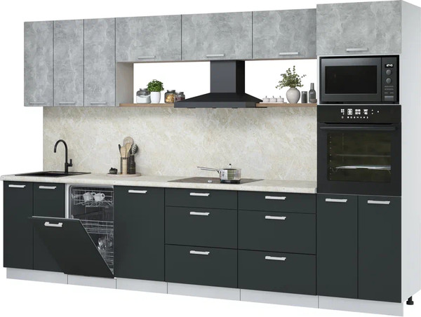 Кухонный гарнитур Интерлиния Мила Лайт 3.3-ПМ3  - фото