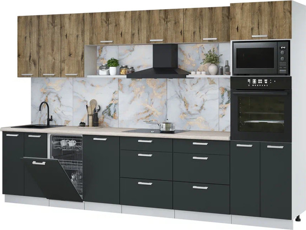 Кухонный гарнитур Интерлиния Мила Лайт 3.3-ПМ3  - фото