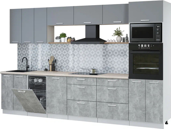 Кухонный гарнитур Интерлиния Мила Лайт 3.3-ПМ3  - фото