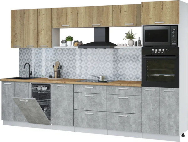 Кухонный гарнитур Интерлиния Мила Лайт 3.3-ПМ3  - фото