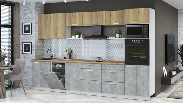 Кухонный гарнитур Интерлиния Мила Лайт 3.3-ПМ3 