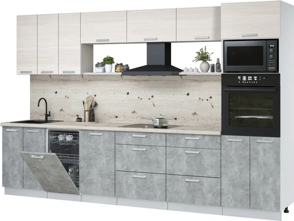 Кухонный гарнитур Интерлиния Мила Лайт 3.3-ПМ3  - фото