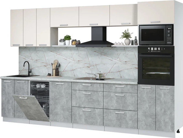 Кухонный гарнитур Интерлиния Мила Лайт 3.3-ПМ3 - фото