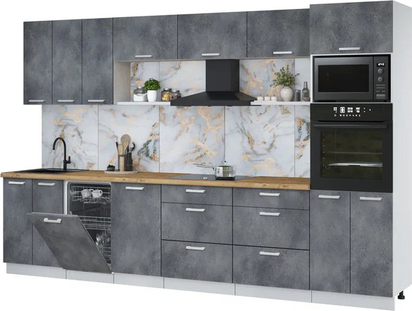 Кухонный гарнитур Интерлиния Мила Лайт 3.3-ПМ3 - фото