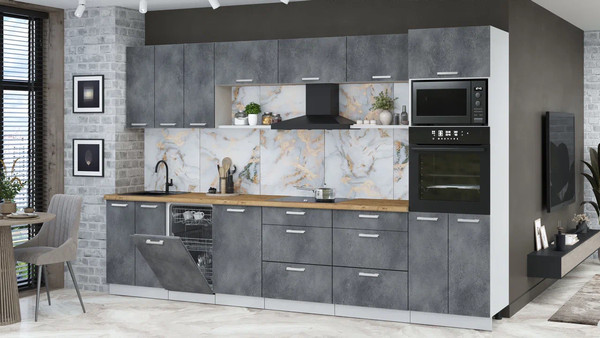 Кухонный гарнитур Интерлиния Мила Лайт 3.3-ПМ3