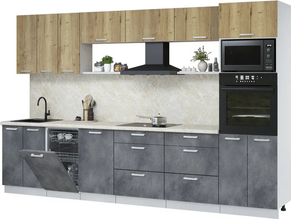 Кухонный гарнитур Интерлиния Мила Лайт 3.3-ПМ3 - фото