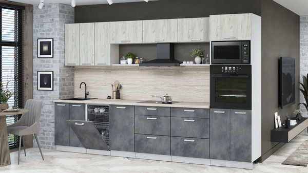 Кухонный гарнитур Интерлиния Мила Лайт 3.3-ПМ3