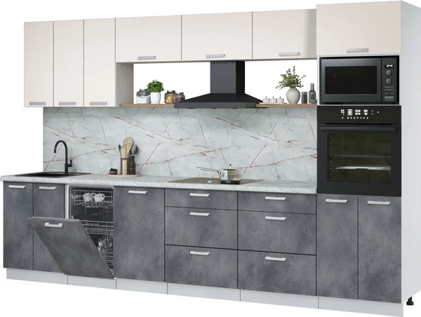 Кухонный гарнитур Интерлиния Мила Лайт 3.3-ПМ3 - фото