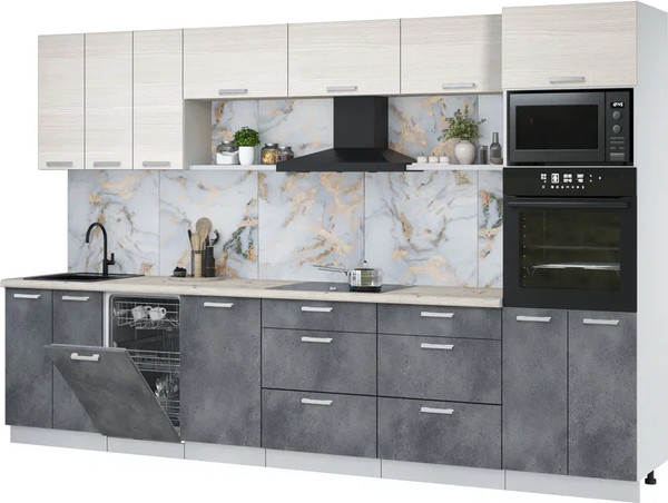 Кухонный гарнитур Интерлиния Мила Лайт 3.3-ПМ3 - фото