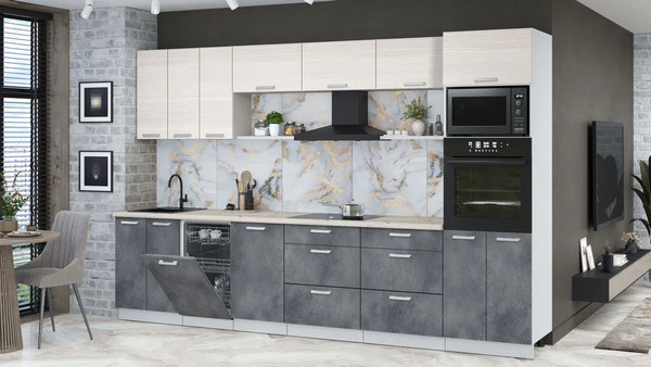 Кухонный гарнитур Интерлиния Мила Лайт 3.3-ПМ3