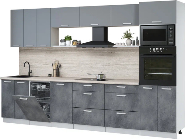 Кухонный гарнитур Интерлиния Мила Лайт 3.3-ПМ3 - фото