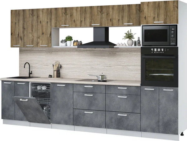 Кухонный гарнитур Интерлиния Мила Лайт 3.3-ПМ3 - фото