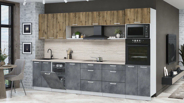 Кухонный гарнитур Интерлиния Мила Лайт 3.3-ПМ3