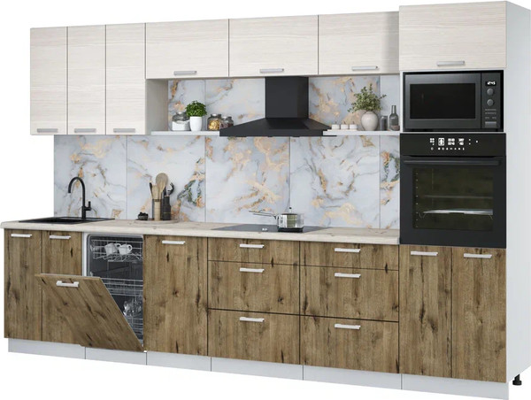 Кухонный гарнитур Интерлиния Мила Лайт 3.3-ПМ3 - фото