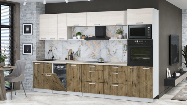 Кухонный гарнитур Интерлиния Мила Лайт 3.3-ПМ3