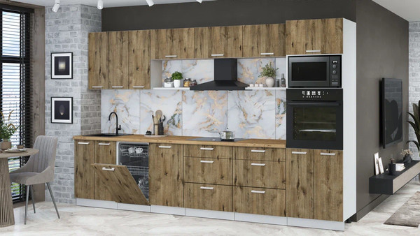 Кухонный гарнитур Интерлиния Мила Лайт 3.3-ПМ3