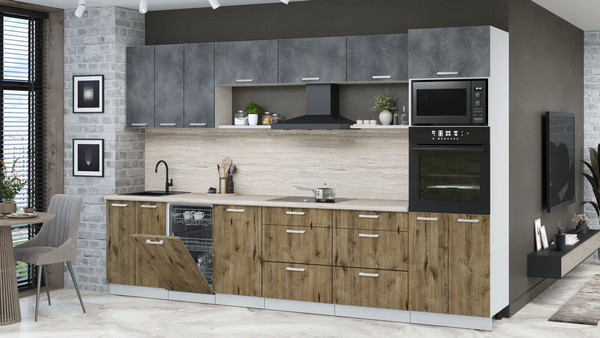 Кухонный гарнитур Интерлиния Мила Лайт 3.3-ПМ3