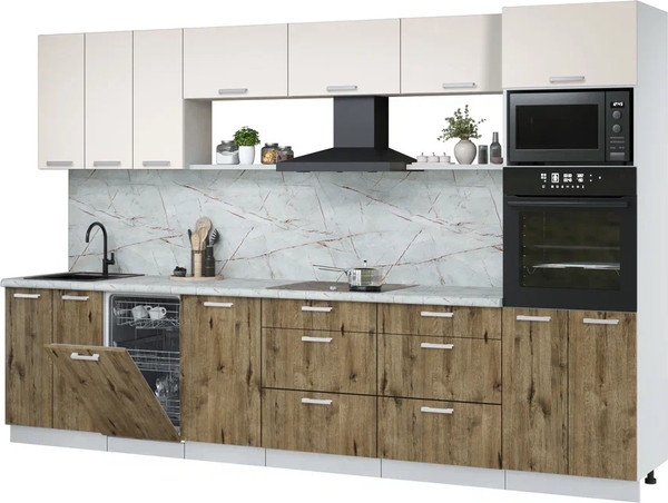 Кухонный гарнитур Интерлиния Мила Лайт 3.3-ПМ3 - фото