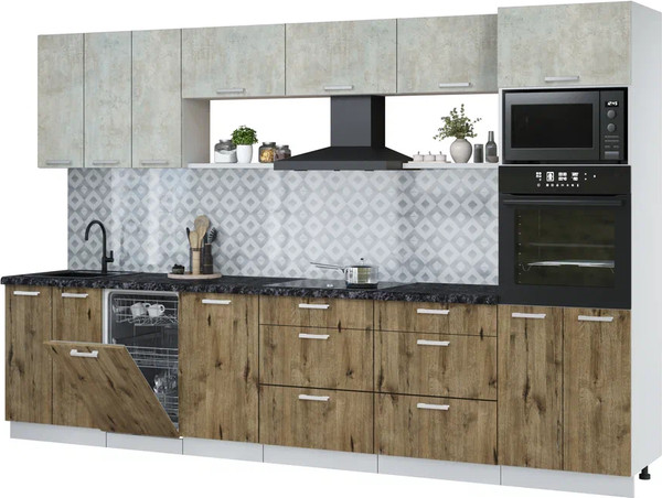 Кухонный гарнитур Интерлиния Мила Лайт 3.3-ПМ3 - фото