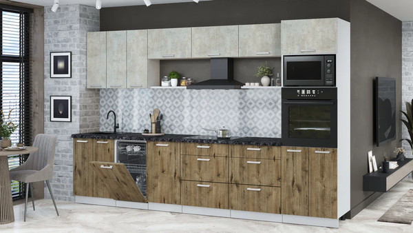 Кухонный гарнитур Интерлиния Мила Лайт 3.3-ПМ3