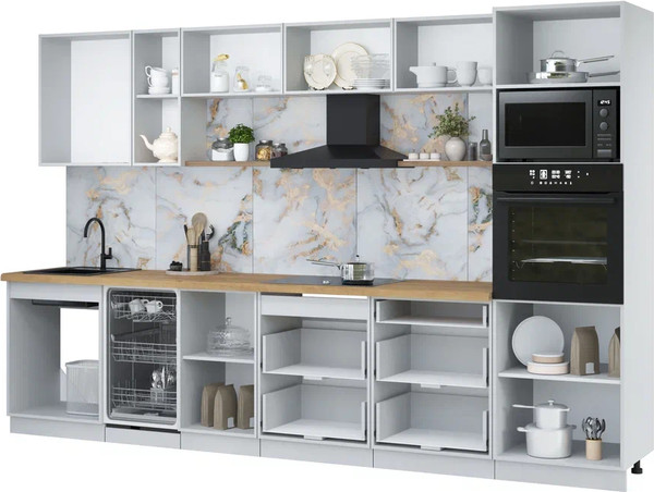 Кухонный гарнитур Интерлиния Мила Лайт 3.3-ПМ3