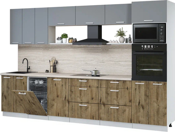 Кухонный гарнитур Интерлиния Мила Лайт 3.3-ПМ3 - фото