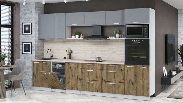 Кухонный гарнитур Интерлиния Мила Лайт 3.3-ПМ3