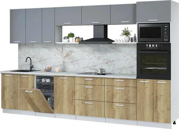Кухонный гарнитур Интерлиния Мила Лайт 3.5-ПМ3  - фото