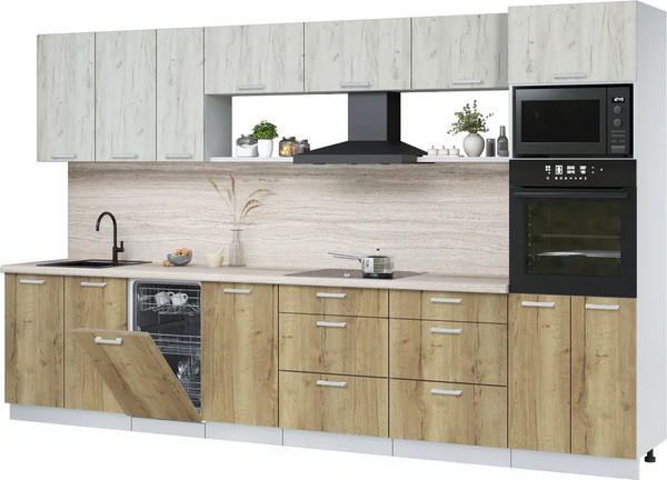 Кухонный гарнитур Интерлиния Мила Лайт 3.5-ПМ3  - фото